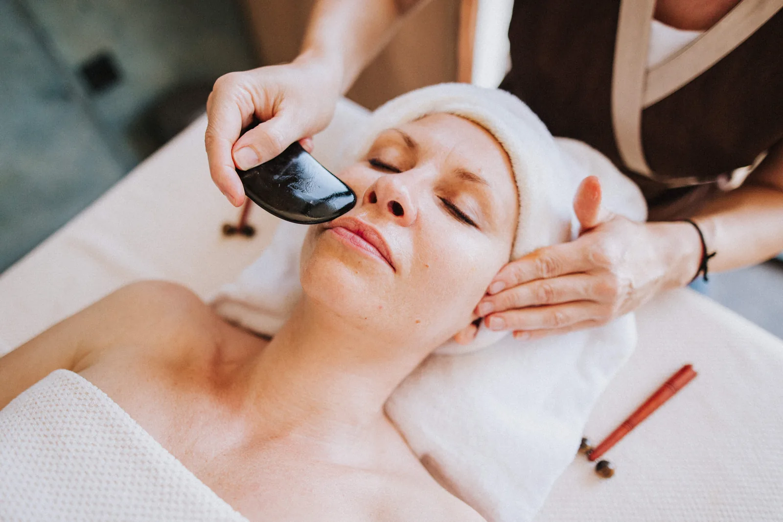 Facial gua sha treatment at Senses Spa, Opatija