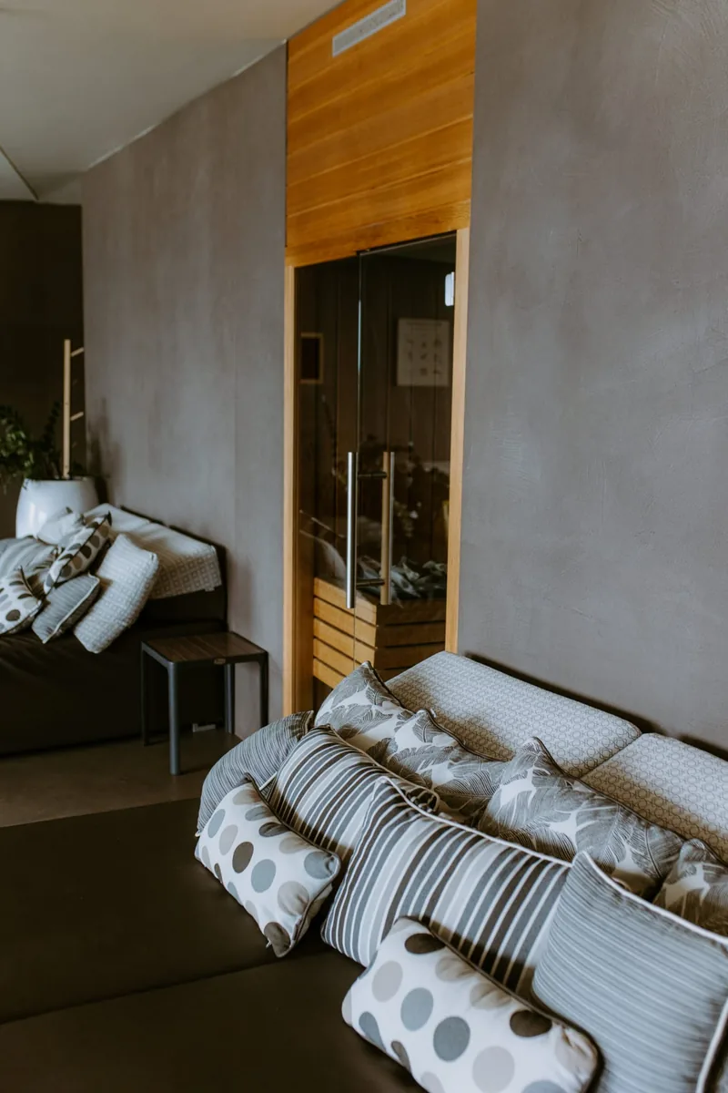 Finnish sauna and relaxation area at Senses Spa, Opatija