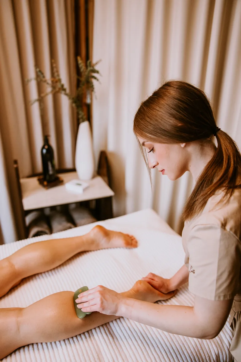 Body treatment with jade gua sha at Senses Spa